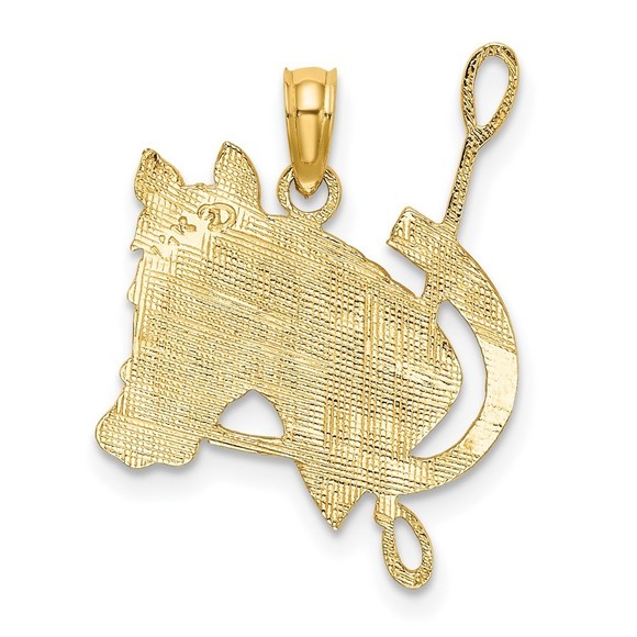 10K Gold Textured Horse Head and Shoe Charm - Picture 3 of 4
